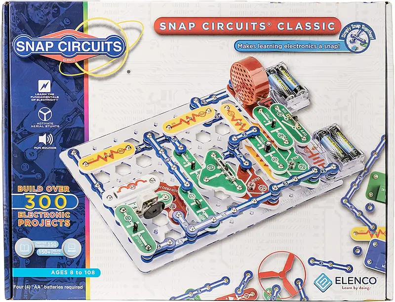 Snap Circuits Classic SC-300 STEM Kit — 300+ Experiments, Full-Color Manual, and Modular Components for Ages 8+
