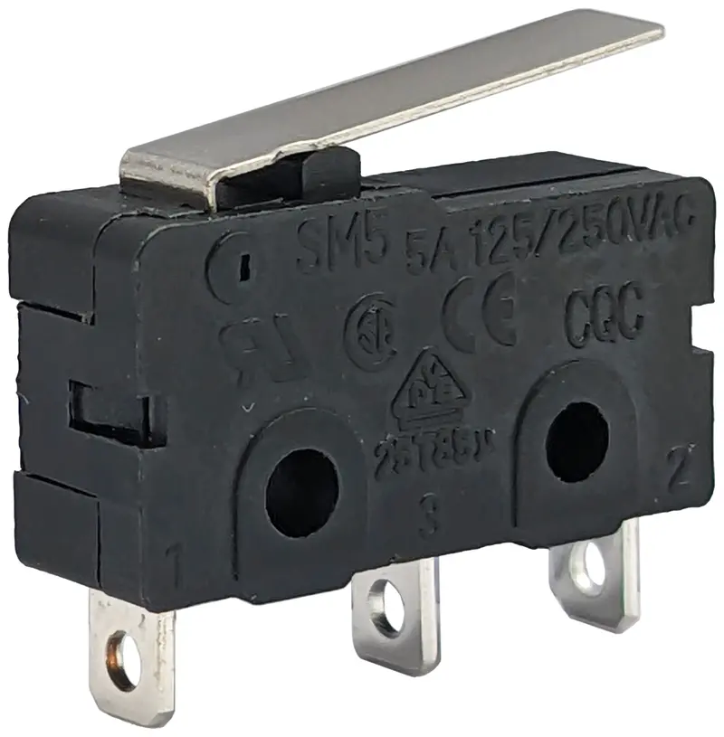 SPDT Micro Limit Switch – 5A/250V AC Rating with Solder Leads