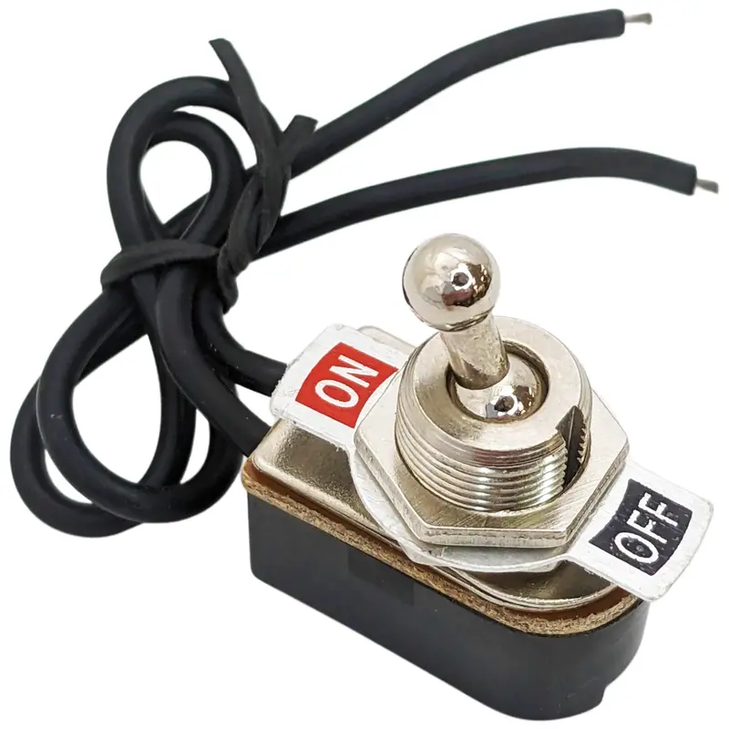 SPST Rocker Toggle Switch – ON/OFF, 6A 125VAC, 18-Gauge Wire Leads