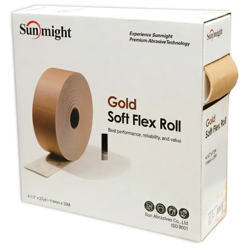 Sunmight Gold Soft Flex Foam Hand Sanding Pads in Boxed Dispenser Roll Format