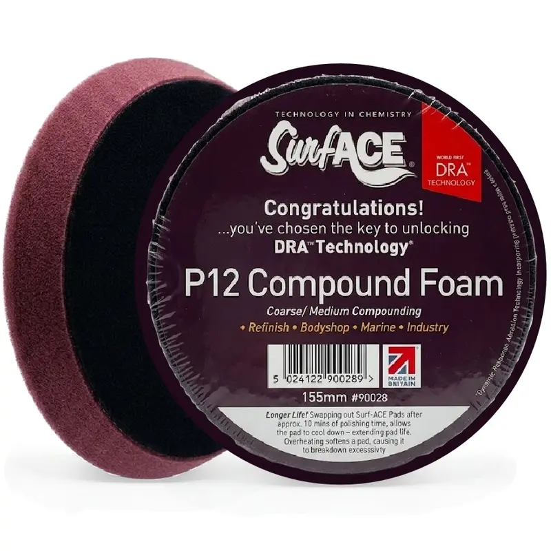 Surf-ACE 6-Inch P12 Compounding Foam Buff Pad – 2-Pack