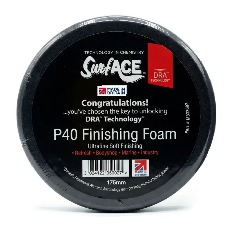 Surf-ACE 7-Inch P40 Black Finishing Foam Buff Pad – 2-Pack