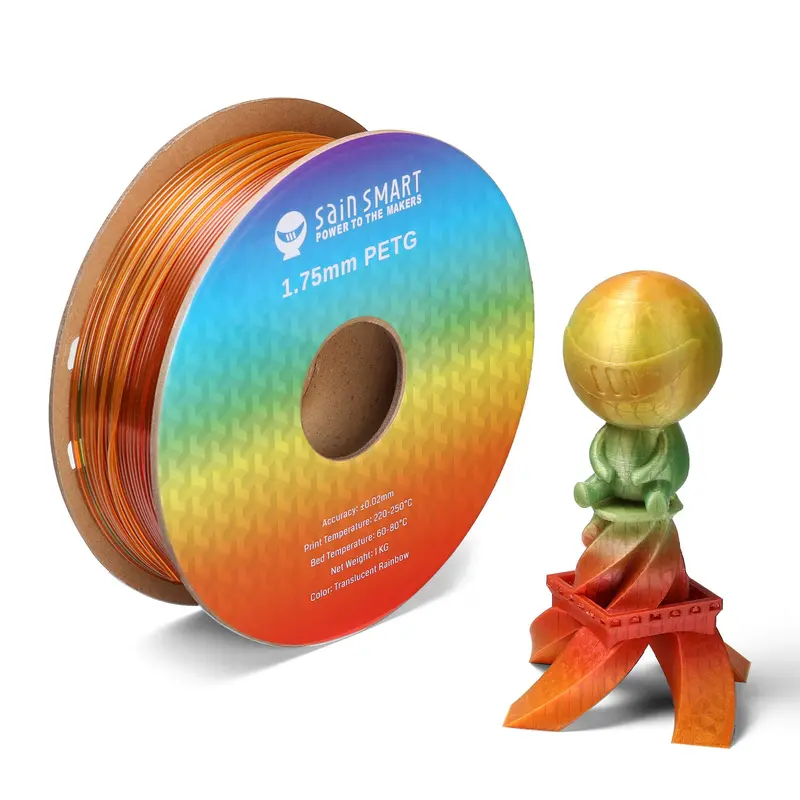 Translucent Rainbow 1.75mm PRO-3 PETG Filament – 1kg Spool