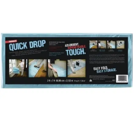 Trimaco Quick Drop Folding Drop Cloth – Compact 2 ft × 7 ft Lightweight Protection (90027)