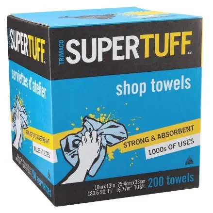 Trimaco SuperTuff Reusable Shop Towels – 200-Count Roll