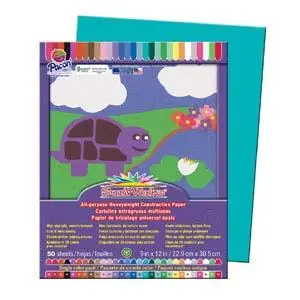 Turquoise Construction Paper – 9″ × 12″, 50-Sheet Pack