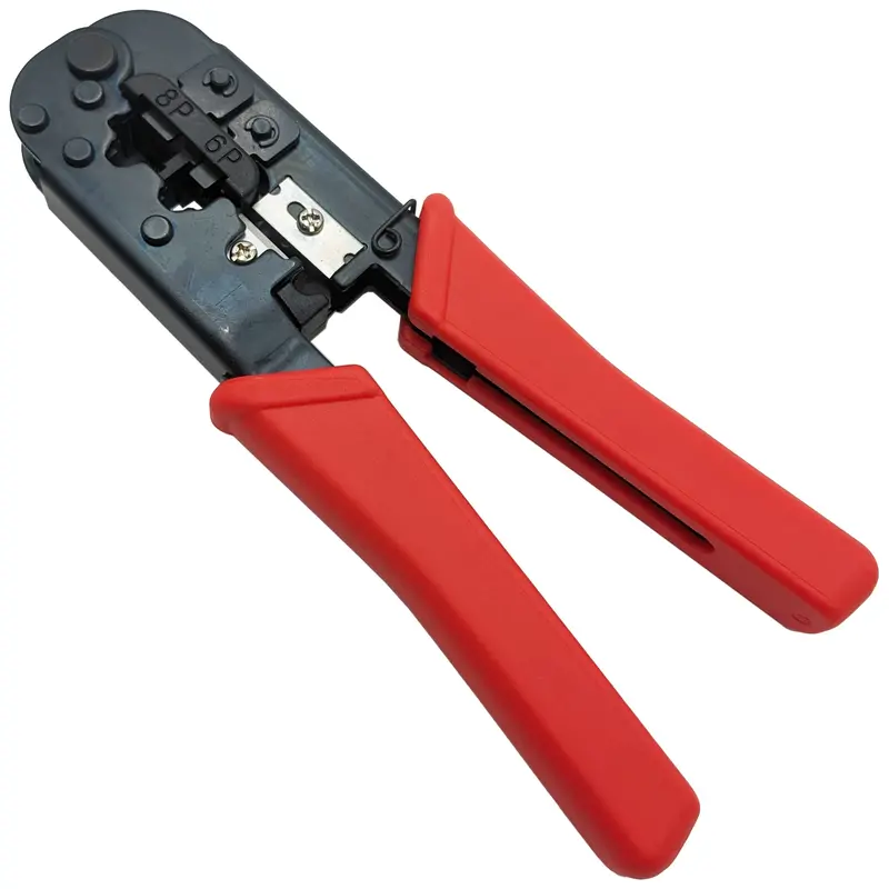 Universal Modular Plug Crimper – RJ-45/RJ-12/RJ-11 Tool with Strip & Cut Functions