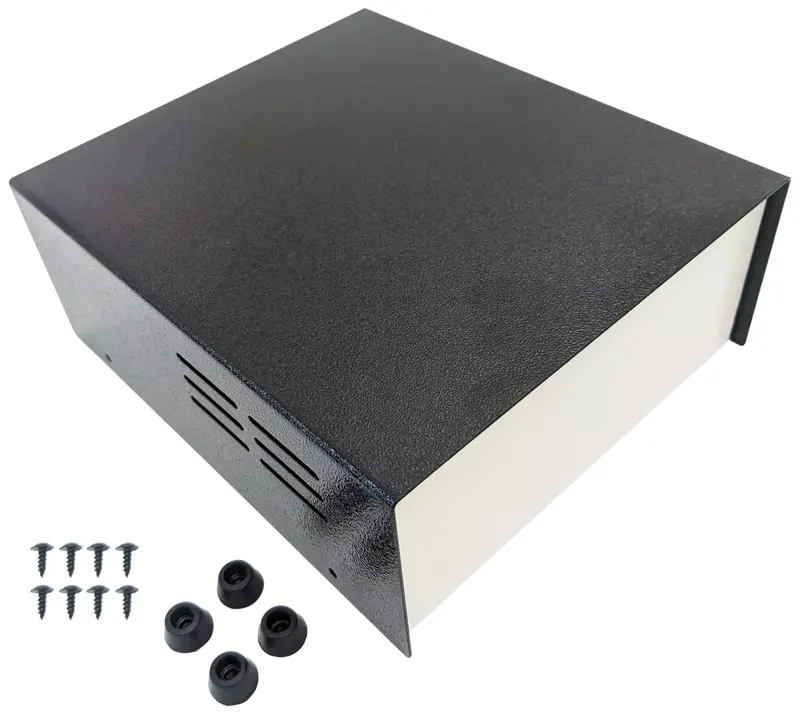 Ventilated Metal Project Enclosure – 6.37″ × 7″ × 2.75″, Includes Mounting Hardware