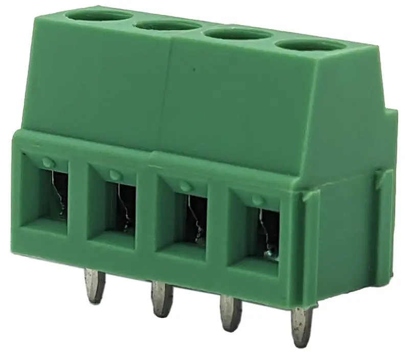 Vertical Side-Entry Screw Terminal Block – 4-Way Wire-to-Board Connection