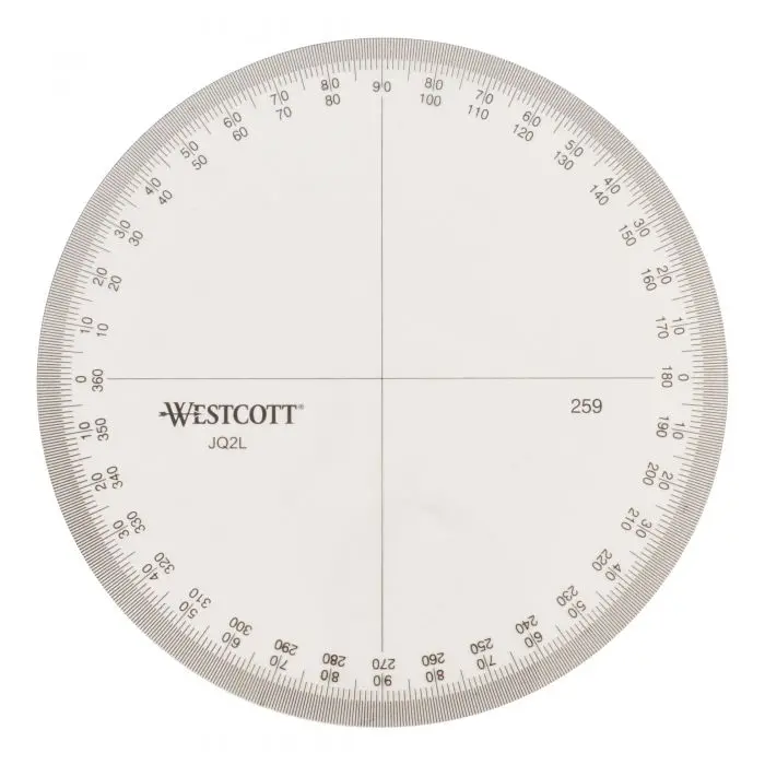 Westcott 4-Inch 360° Circular Protractor – Precision Measuring Tool (Model 259)