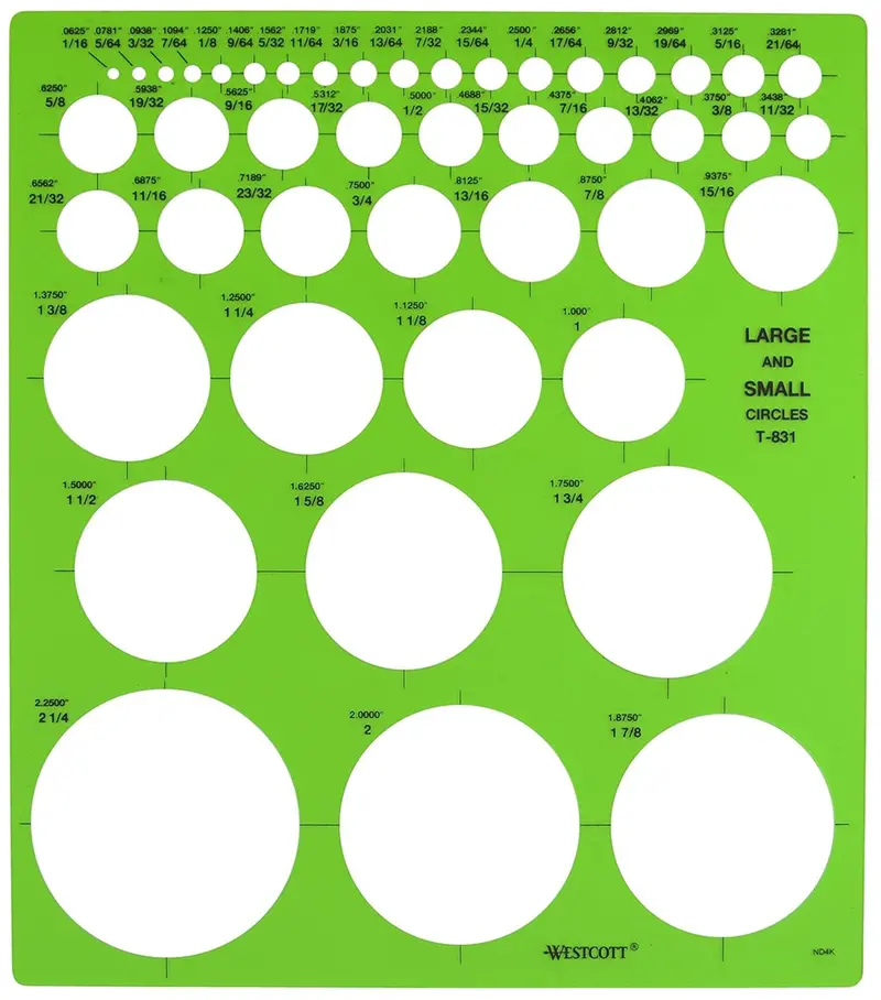 Westcott Dual-Scale Circle Template (T-831) – Large and Small Diameter Guides