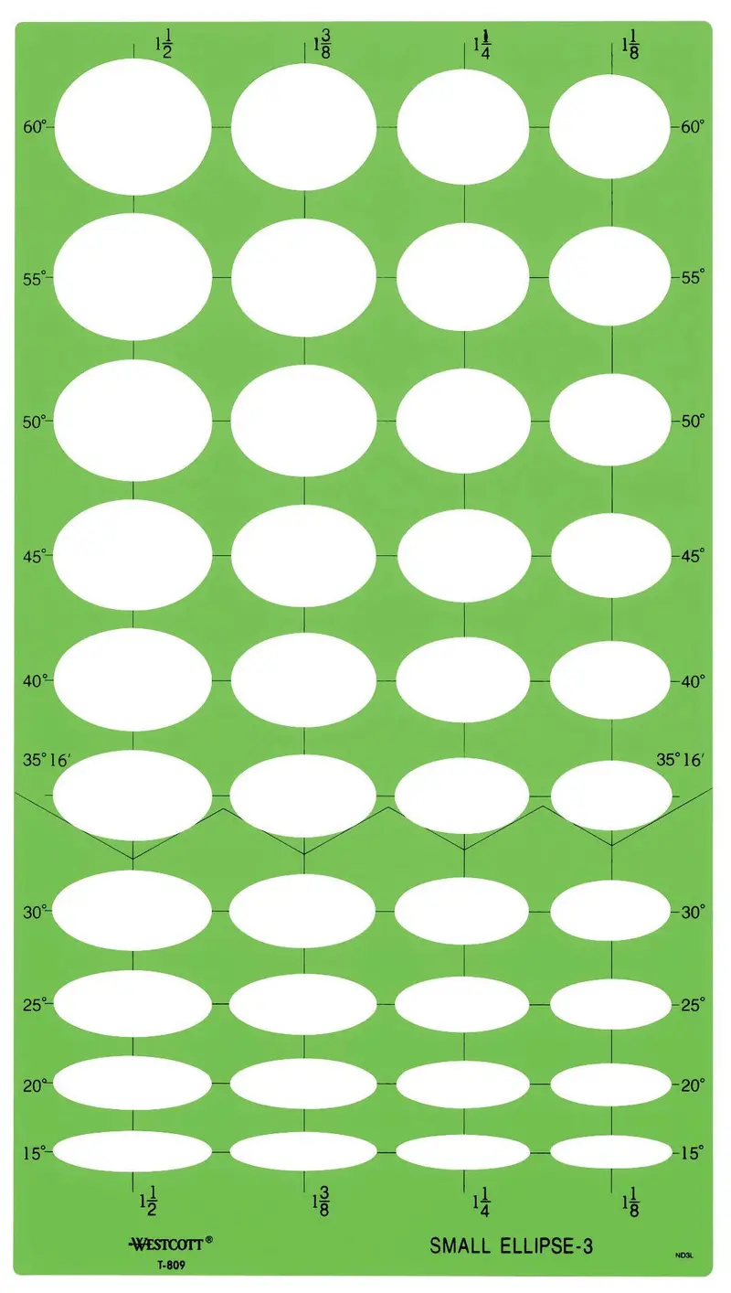 Westcott T-809 Small Ellipse Technical Drawing Template