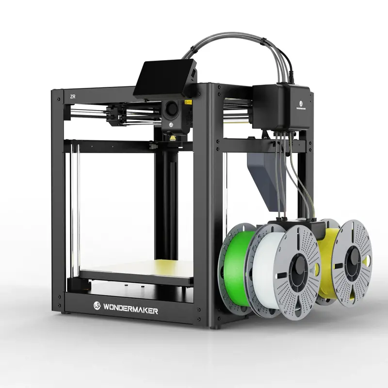 WonderMaker ZR & ZR Ultra 3D Printer – Open-Source Quad-Toolhead System with Fast Multi-Color Swapping & 300×300×300 mm Build Volume