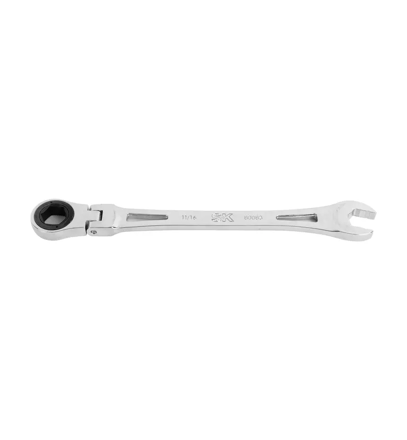 X-Frame® Flex-Head Ratcheting Combination Wrench – 11/16″ SAE, 6-Point Chrome Finish