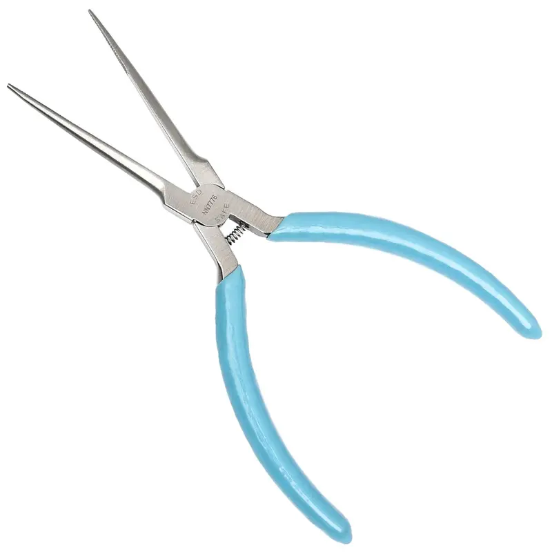 Xcelite NN7776VN — 6-Inch Long Needle-Nose Plier with Blue Cushion Grips and Serrated Jaw (2.3125″ Jaw Length)