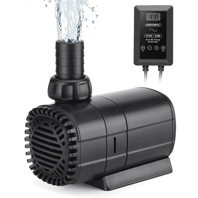 XPERTMATIC 25W Variable-Speed Submersible Aquarium Pump – 925 GPH, 20-Stage Flow Control, Ultra-Quiet 25dB Operation with Dry-Run Protection