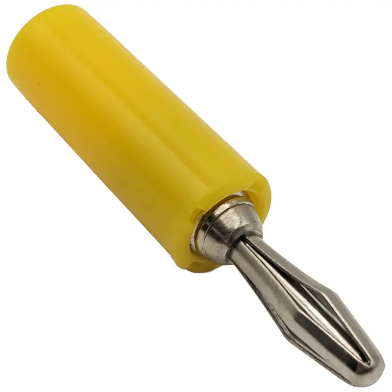 Yellow 1.8-Inch Insulated Banana Plug for Safe, High-Current Test Connections